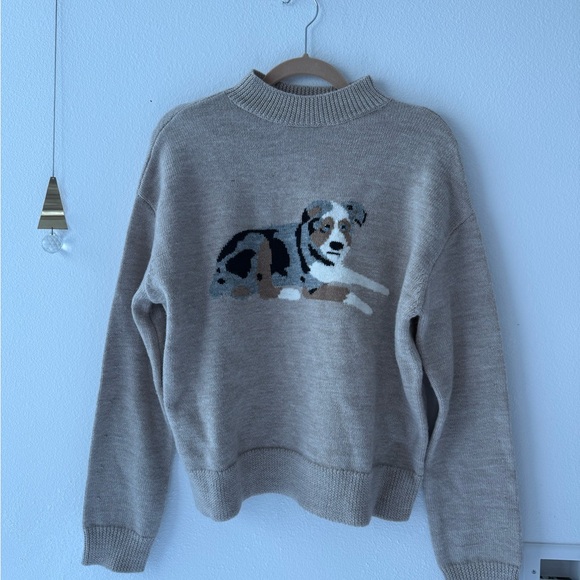 Sandy Liang Vintage Australian ShepherdSweater with Dog